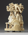 A Chinese ivory carving of an elderly couple
