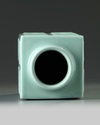 A Chinese celadon-glazed 'Bagua' square-section vase, cong
