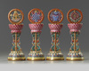 A set of eight Chinese famille rose Buddhist emblem altar ornaments