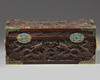 A Chinese zitan box with cloisonné enamel mounts