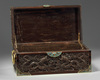 A Chinese zitan box with cloisonné enamel mounts