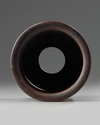 A Chinese precious object-inlaid hongmu 'crane' brush pot, bitong