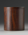 A Chinese precious object-inlaid hongmu 'crane' brush pot, bitong