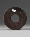 A Chinese precious object-inlaid hongmu 'crane' brush pot, bitong