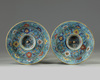 A pair of Chinese cloisonné enamel pricket sticks