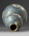 A Chinese cloisonné enamel 'Da Ji' double gourd vase