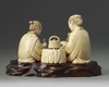 A Japanese Carved ivory okimono group