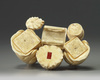 A Japanese Carved ivory okimono group