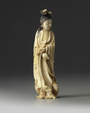 A Chinese ivory standing Guanyin
