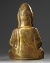 A LARGE CHINESE GILT BRONZE FIGURE OF GUANYIN, 19TH CENTURY