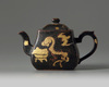 A Chinese black-and gilt decorated teapot