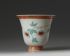 A Chinese famille verte 'butterflies and flowers' cup