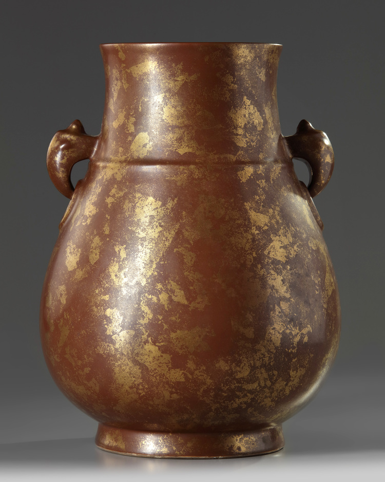 A Chinese imitation-bronze hu vase