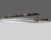 A Chinese sword with a filigree and hardstone-inlaid sheath