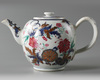 A Chinese famille rose 'pseudo-tobacco leaf' teapot