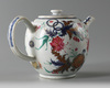 A Chinese famille rose 'pseudo-tobacco leaf' teapot