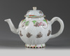 A Chinese famille rose 'lotus' teapot and cover