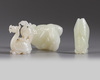 A GROUP OF CHINESE WHITE AND PALE CELADON JADE MYTHICAL BEAST CARVINGS, 20TH CENTURY