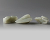 A group of three Chinese celadon jade animals