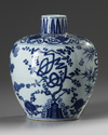 A Chinese blue and white 'Three Friends of Winter' jar