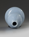 A small Chinese pale-blue crackle-glazed double gourd vase