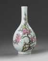 A small Chinese famille rose 'floral' bottle vase