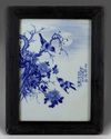Two Chinese blue and white 'birds' panels