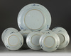 A set of nine Chinese blue and white plates