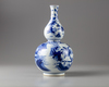 A blue and white double-gourd vase