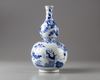 A blue and white double-gourd vase