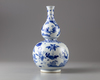 A blue and white double-gourd vase