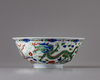 A wucai dragon and phoenix bowl