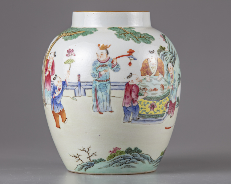 A Chinese  famille rose jar