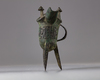 A Chinese bronze tripod ritual tripod vessel, jue