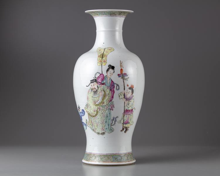 A  Chinese famille rose vase