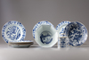 A group of ten Chinese blue and objects