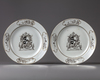 A pair of Chinese armorial dishes