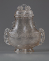 A Chinese rock crystal vase and cover