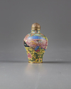 A small Chinese painted enamel trompe l'oeil snuff bottle
