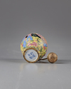 A small Chinese painted enamel trompe l'oeil snuff bottle