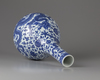 A Chinese blue and white 'dragon' bottle-vase