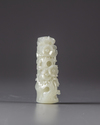 A CHINESE WHITE JADE 'PRUNUS AND BAMBOO' CARVING, 20TH CENTURY