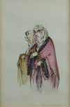 Lot of three watercolours representing various figures with English annotations: COUNT AMADEO PREZIOSI (MALTESE 1816-1882)