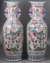 A pair of large famille rose vases