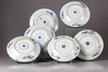 Six Chinese blue and white 'boys' dishes