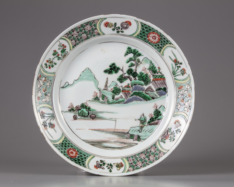 A Chinese famille verte dish