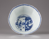 A Large Chinese blue and white barbed rim bowl