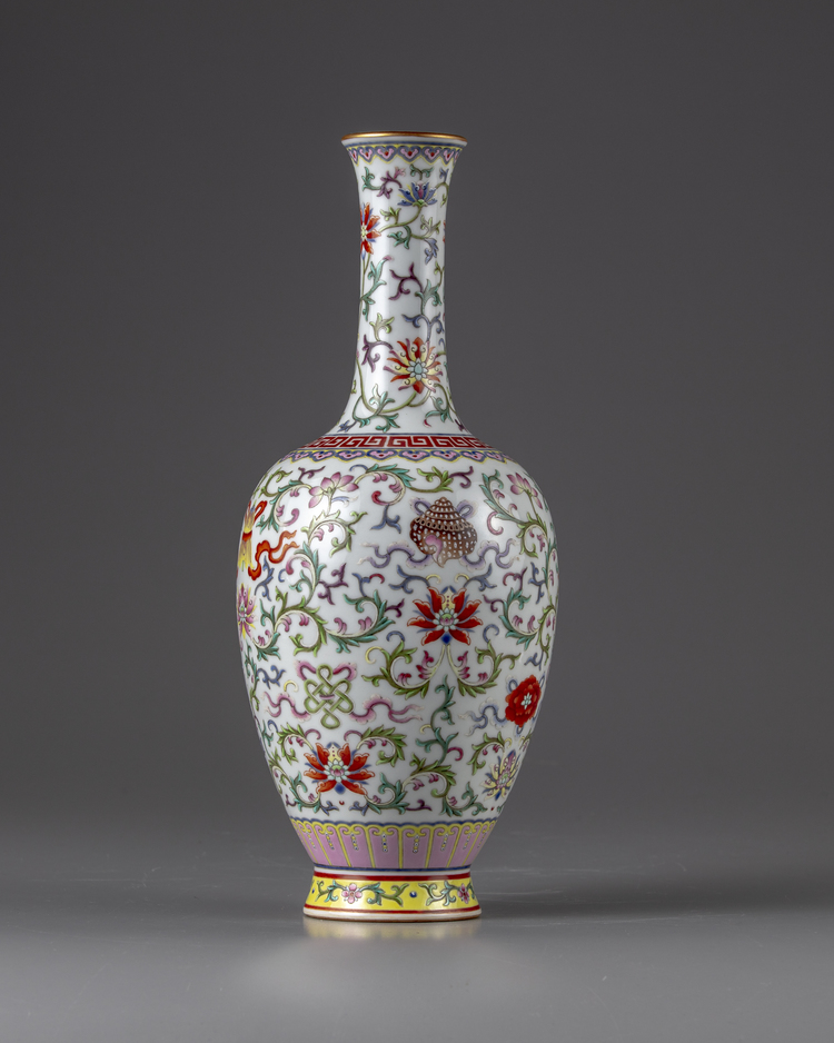 A Chinese famille rose vase