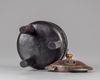 A CHINESE HARDWOOD ARCHAISTIC TRIPOD CENSER AND COVER, 19TH CENTURY