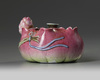 A famille rose lotus-shaped waterpot